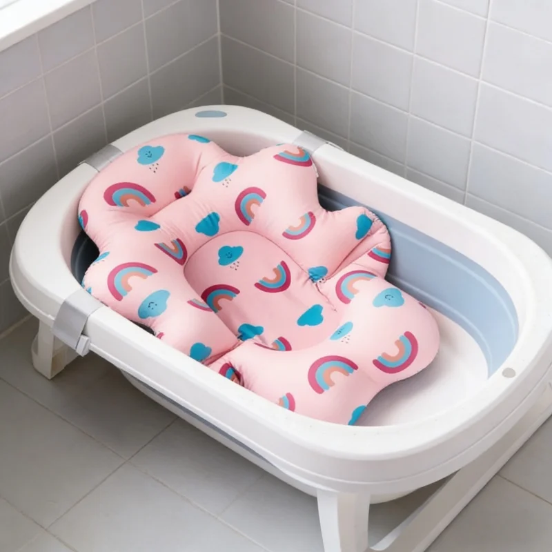 Non Slip Bath Mat - Rutschfeste Badewannenmatte Baby-Duschauflage Neugeborenen-Sicherheits-Badeunterlage Weiche Komfort-Körperkissenmatte