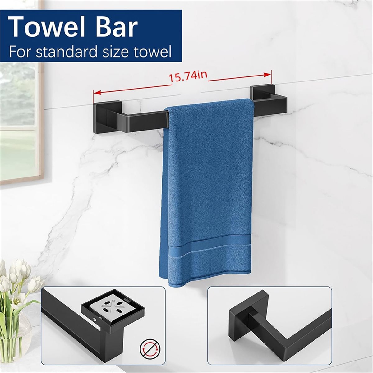 Home Hardware Bathroom Accessories - Home Tool 5-teiliges Badezimmer-Hardware-Zubehör-Set, Handtuchhalter für