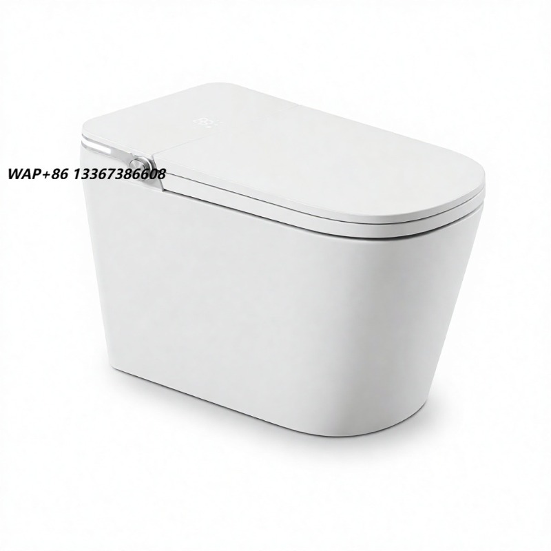 Home In Bathroom - Weißes Smart-WC mit quadratischer Schüssel, bodenmontiert,