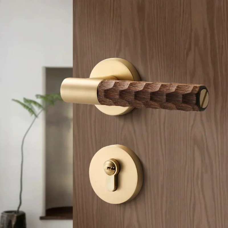 Home Hardware Bathroom Accessories - Holztürgriff Zink Silent Lock Indoor Schlafzimmer