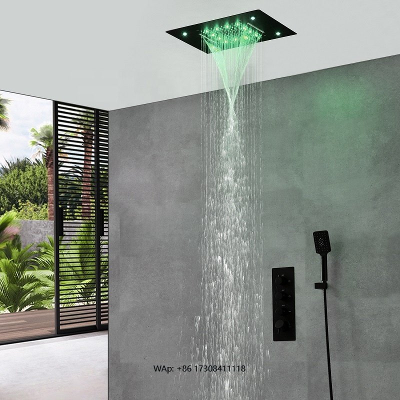 Shower Head Rain - Luxuriöses Smart-Duschset für das Badezimmer: LED-Licht-Duschkopf,