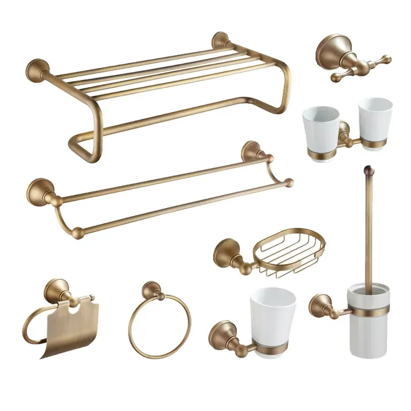 Home Hardware Bathroom Accessories - Großhandel Edelstahl Gebürstete Oberfläche Badezimmer-Zubehör-Set Hotel