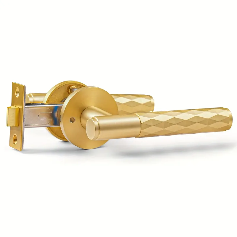 Home Hardware Bathroom Accessories - Modernes Mattschwarzes Türgriff-Set mit Privatsphärenschloss für