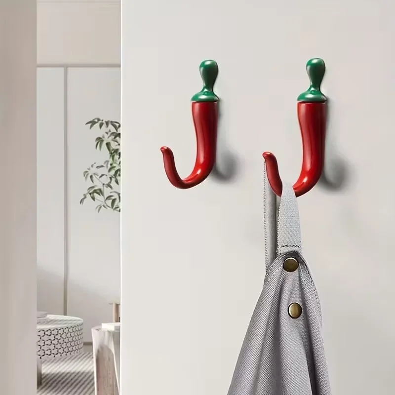 Home Bathroom Organizer - 10 Stück Pfefferkornförmige Wandhaken, rote dekorative