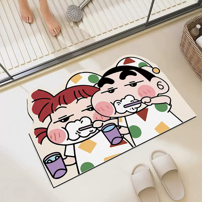 Non Slip Bath Mat - Crayon Shinchan Badematte, saugfähig, schnelltrocknend, rutschfest,