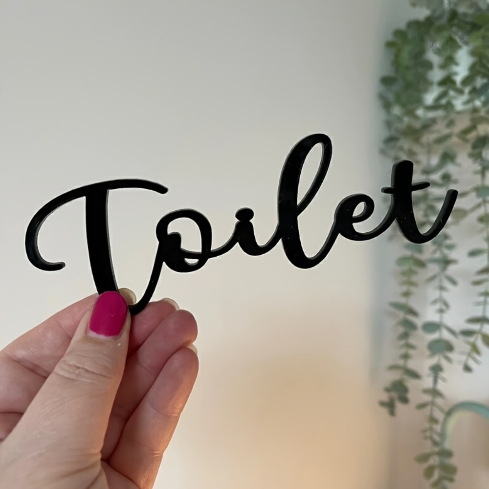 Home Bathroom Door Signs - CIFBUY Modernes Kunststoff-Buchstabenschild, Richtungs-Türschild, unregelmäßig, rahmenlos,