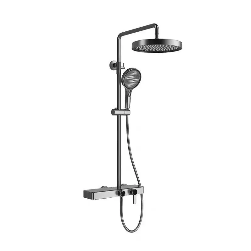 Shower Head Rain - # Regenduschkopf-Set, Wasserfall-Auslauf, 2-in-1-Duschablage, Kalt und