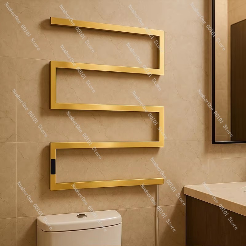 Home Hardware Bathroom Accessories - Modernes elektrisches Handtuchwärmer-Set in Gold, Badezimmer-Handtuchwärmer-Zubehör