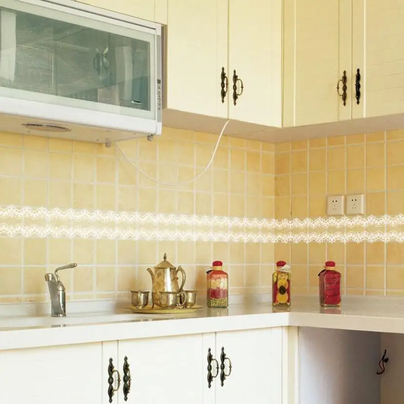 Home Bathroom Design - Süße Spitze Design Tapete Grenzen Aufkleber