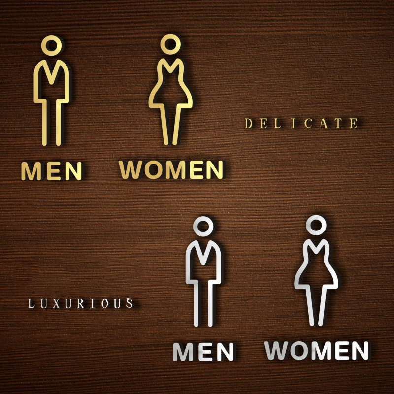 Nordisches Silber Mattes WC-Sc – Home Bathroom Door Signs Bewertung und Preis