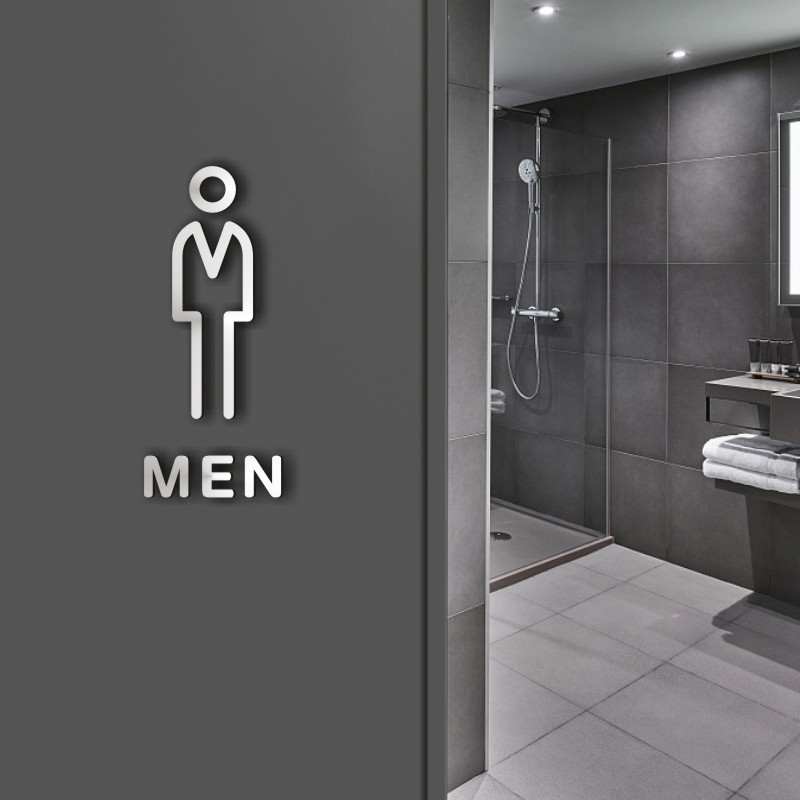 Nordisches Silber Mattes WC-Sc – Home Bathroom Door Signs Bewertung und Preis