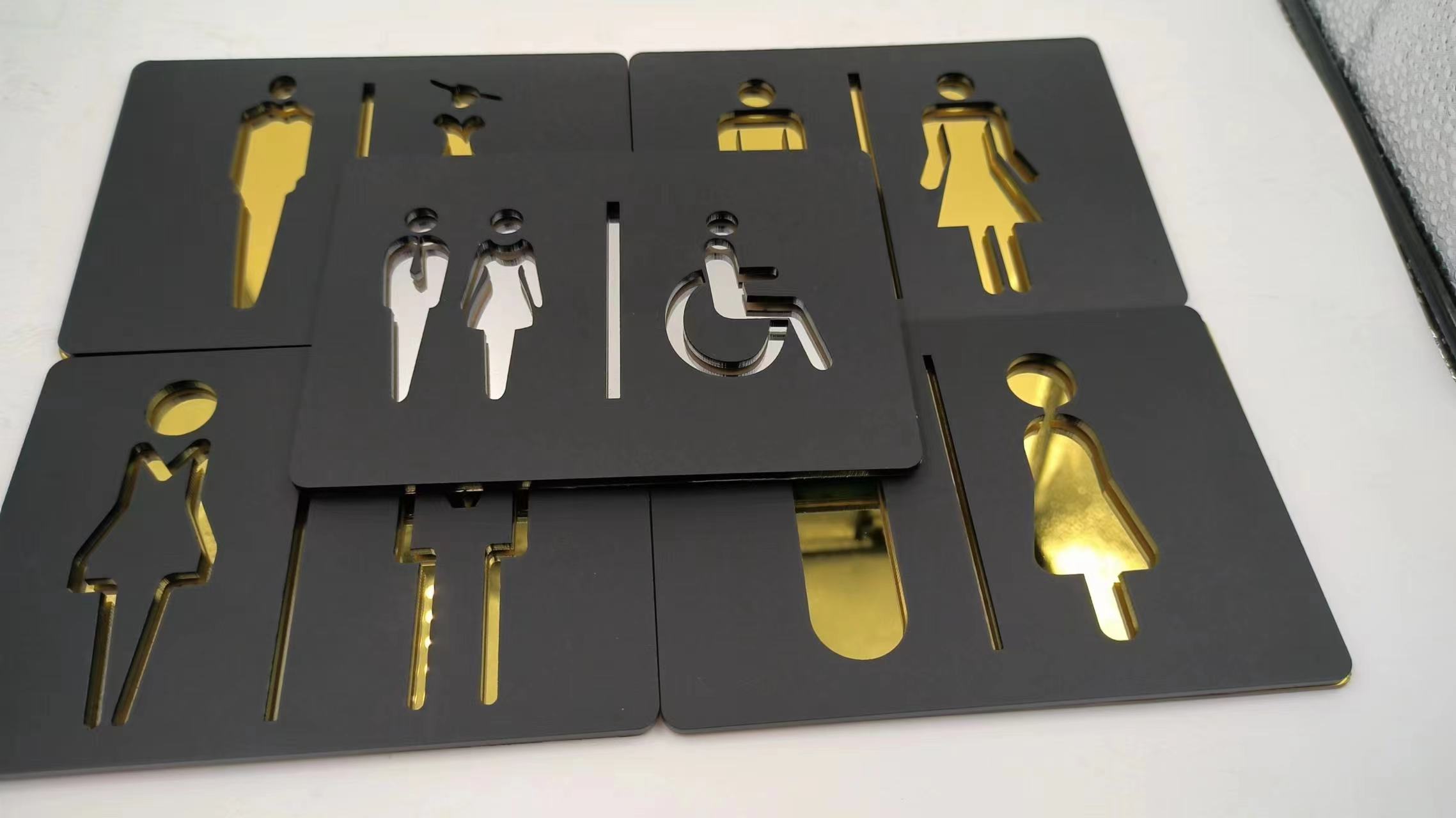 Mattschwarz Gold Toilettenschi – Home Bathroom Door Signs Bewertung und Preis