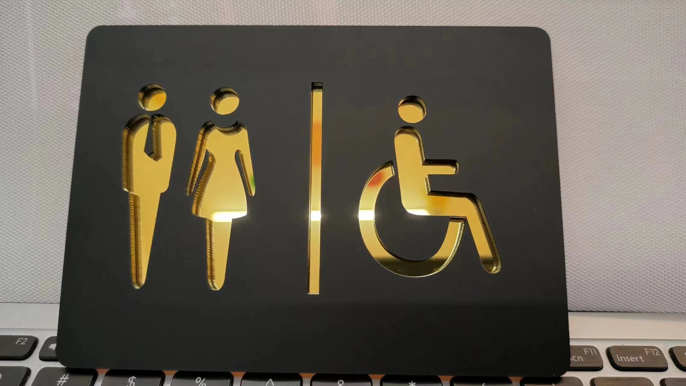 Mattschwarz Gold Toilettenschi – Home Bathroom Door Signs Bewertung und Preis