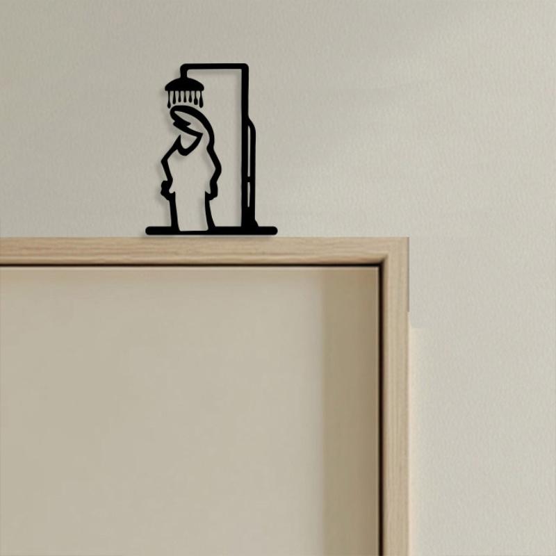 1PCS Minimalistische Linie Met – Home Bathroom Door Signs Bewertung und Preis