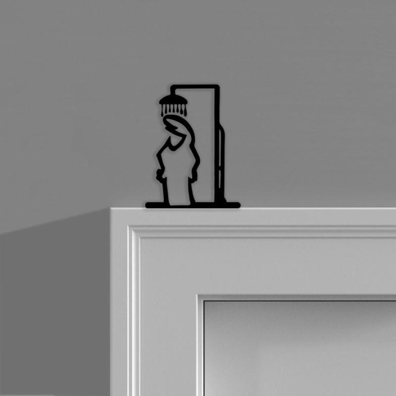 1PCS Minimalistische Linie Met – Home Bathroom Door Signs Bewertung und Preis