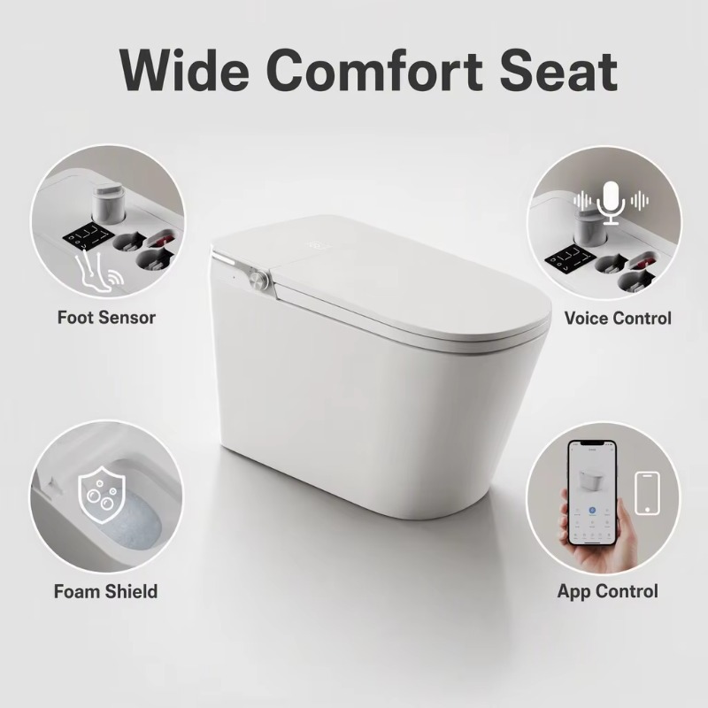 Weißes Smart-WC mit quadratisc – Home In Bathroom Bewertung und Preis