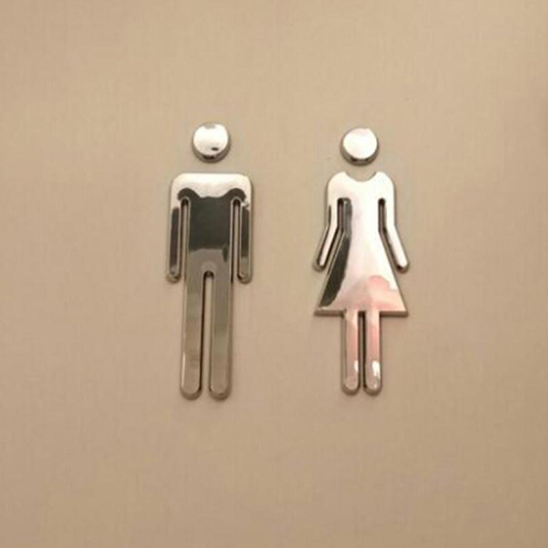 3d Acryl spiegel Toiletten tür – Home Bathroom Door Signs Bewertung und Preis
