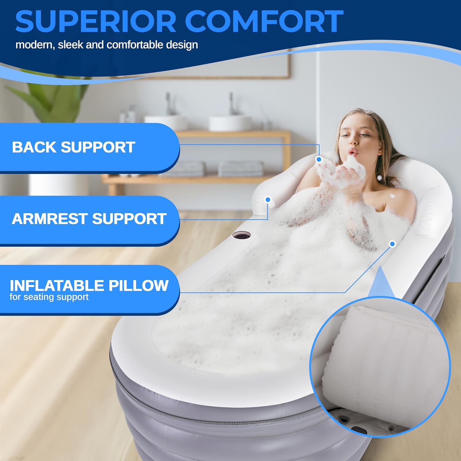 Spa-Badewanne mit Sprudelmassa – Bathtub Pillow Inflatable Bewertung und Preis