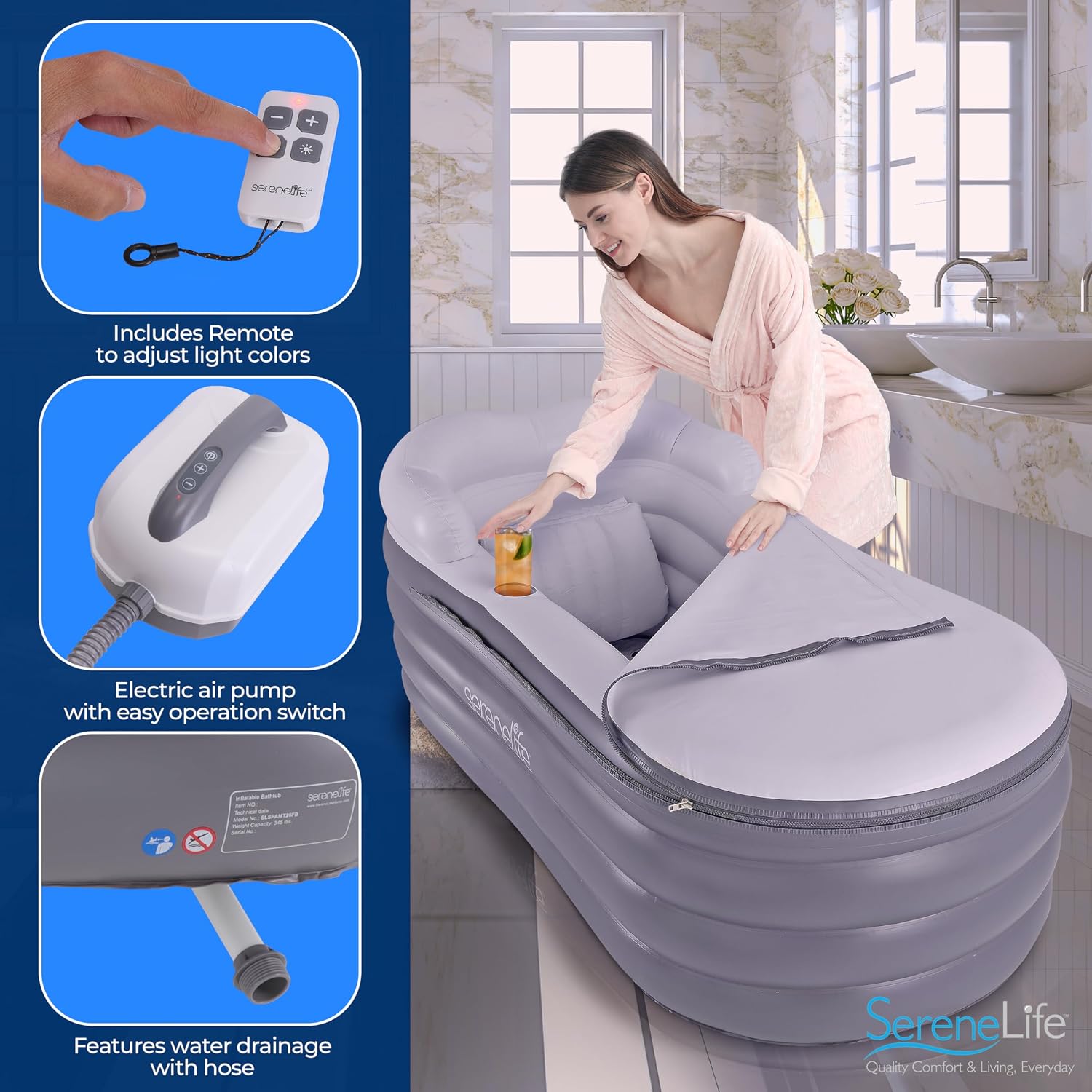 Spa-Badewanne mit Sprudelmassa – Bathtub Pillow Inflatable Bewertung und Preis
