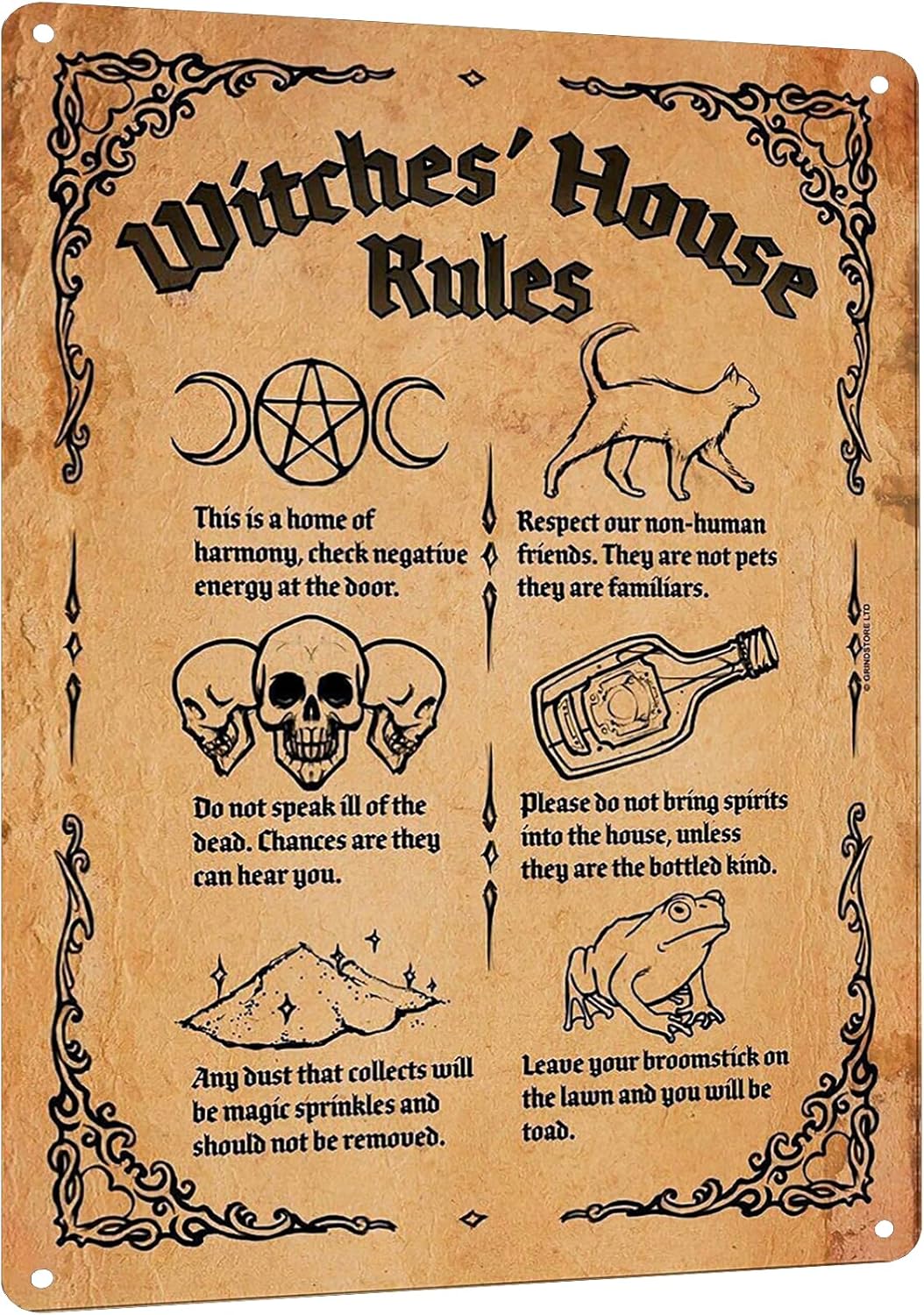 Y1, Witch;s House Rules Metall – Home Bathroom Door Signs Bewertung und Preis