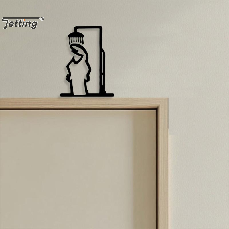 Schwarze Duschfigur, Wanddekor – Home Bathroom Door Signs Bewertung und Preis