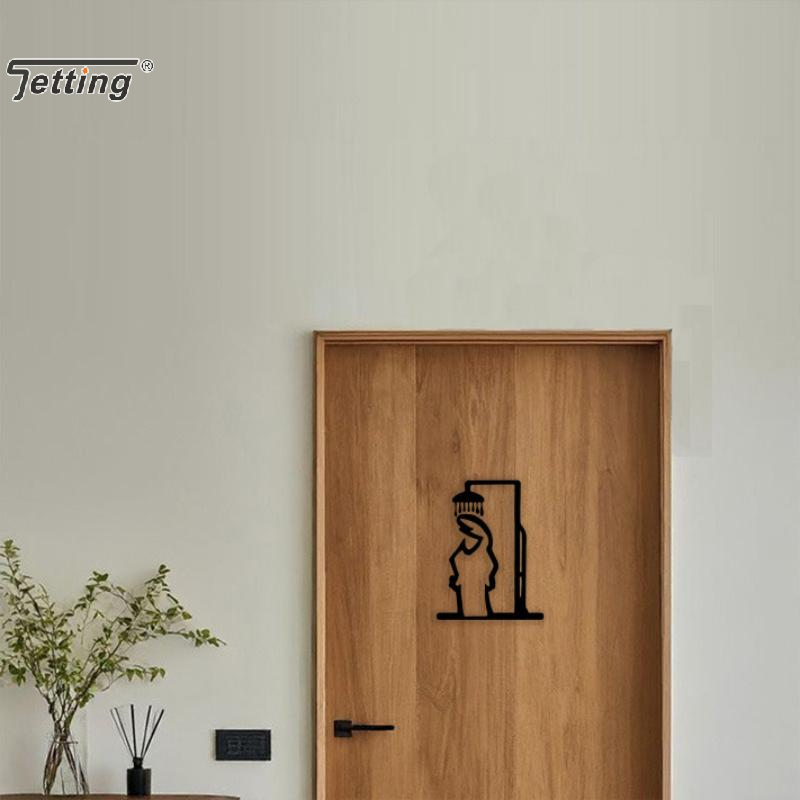 Schwarze Duschfigur, Wanddekor – Home Bathroom Door Signs Bewertung und Preis