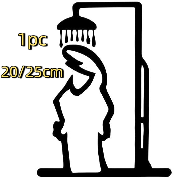 Schwarze Duschfigur, Wanddekor – Home Bathroom Door Signs Bewertung und Preis