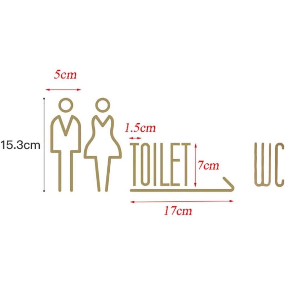 Selbstklebendes Messing-WC-Sch – Home Bathroom Door Signs Bewertung und Preis