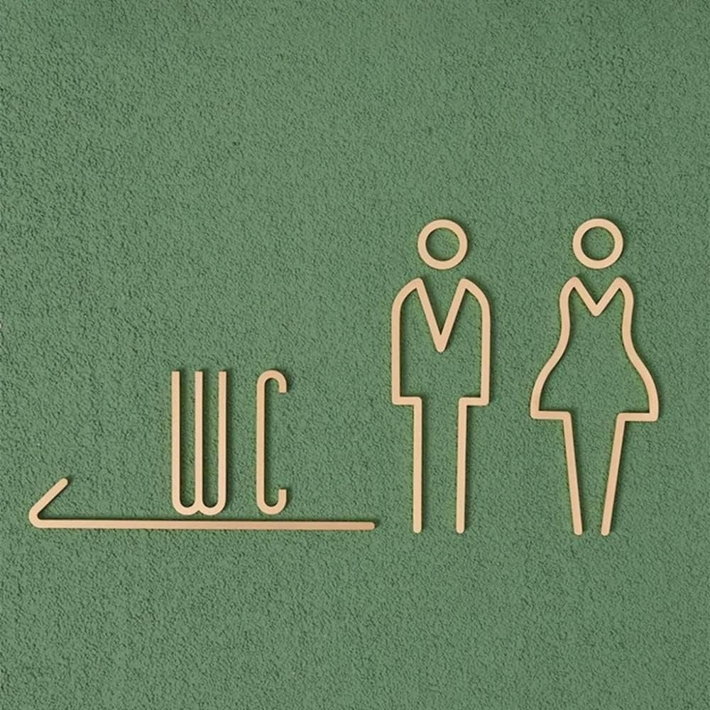 Selbstklebendes Messing-WC-Sch – Home Bathroom Door Signs Bewertung und Preis